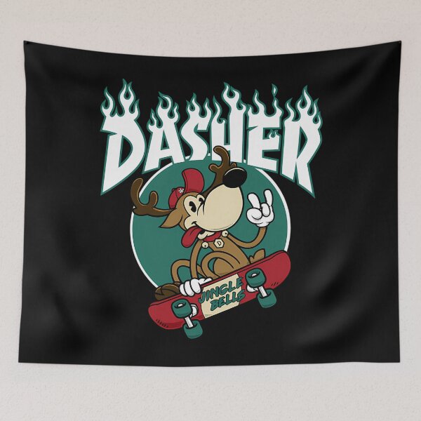 Item preview, Dasher - Skateboarding Reindeer - Funny Xmas Cartoon designed and sold by LLMFashionista.
