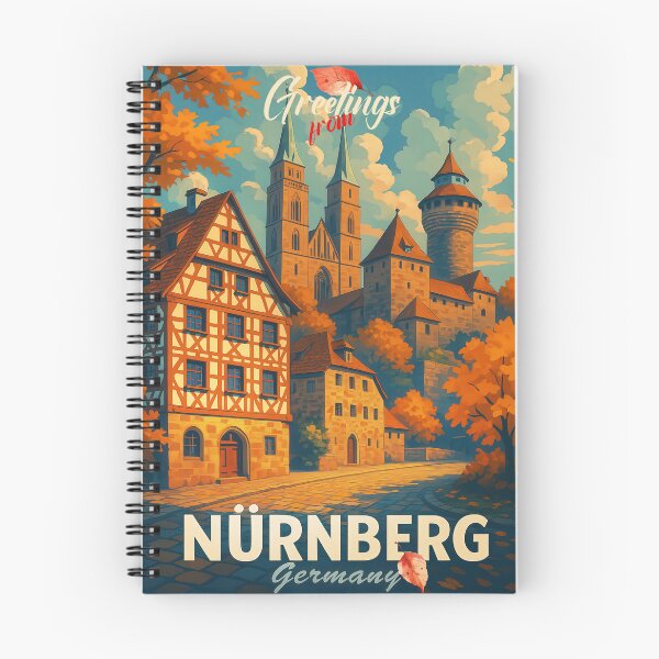 Item preview, Nuremberg, Germany Travel Art – Retro Autumn Dreams designed and sold by Earth Celebration Designs.