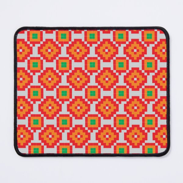 Item preview, Design of geometric square fabric pattern with floral pattern designed and sold by Toyney.