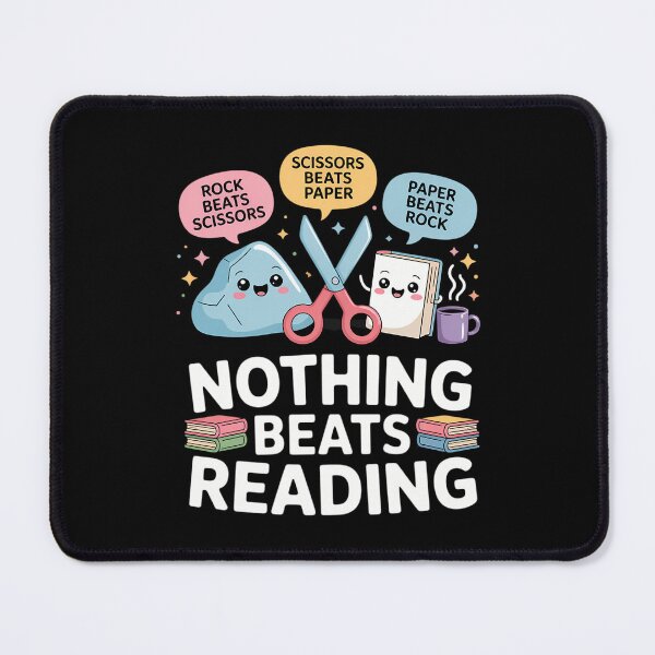 Item preview, Nothing Beats Reading Rock Paper Scissors Funny Bookworm designed and sold by DeadlockCrew.