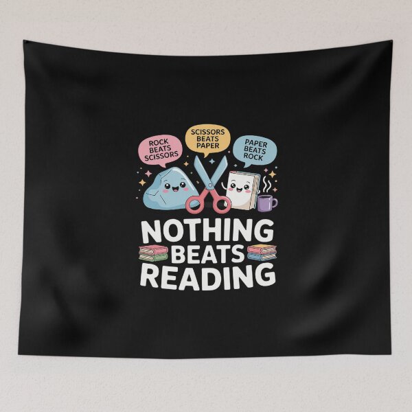 Item preview, Nothing Beats Reading Rock Paper Scissors Funny Bookworm designed and sold by DeadlockCrew.