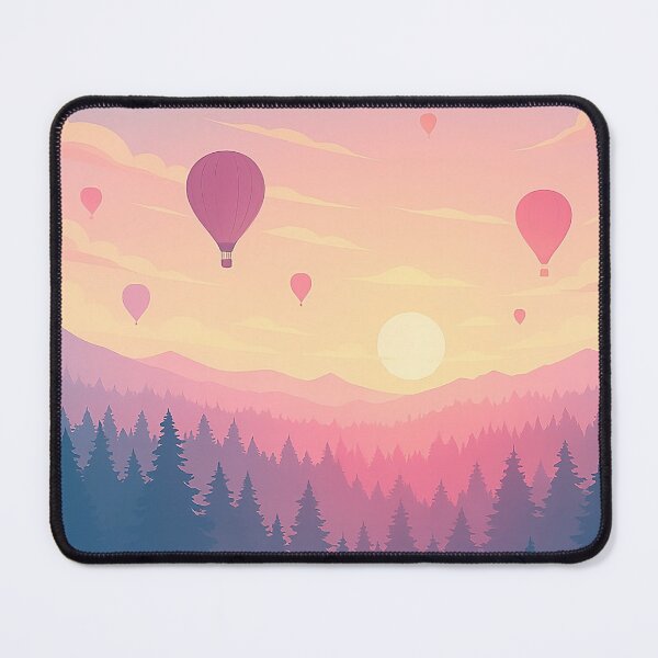 Artikelvorschau, Pastell Heißluftballons bei Sonnenuntergang entworfen und verkauft von SnapLabDesigns.