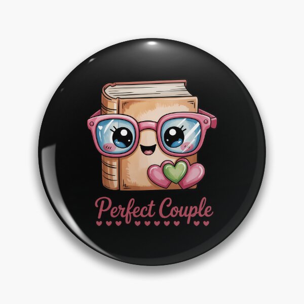 Item preview, Perfect Couple Cute Book Glasses Hearts designed and sold by DeadlockCrew.