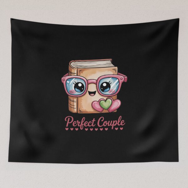 Item preview, Perfect Couple Cute Book Glasses Hearts designed and sold by DeadlockCrew.