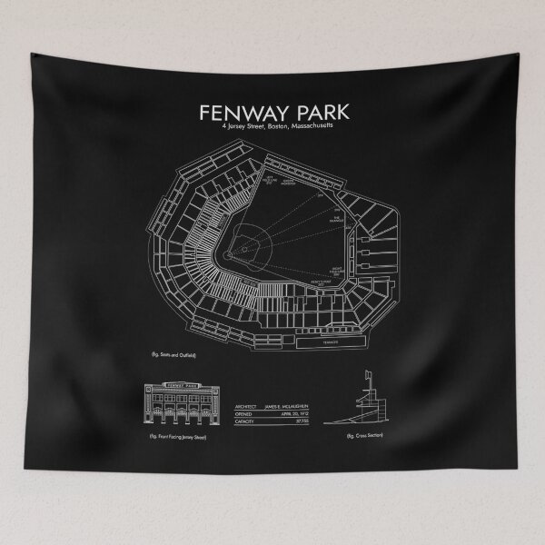 Item preview,  Fenway Park  (Vertical - White Stencil - No Background) designed and sold by ZootsLuxury.