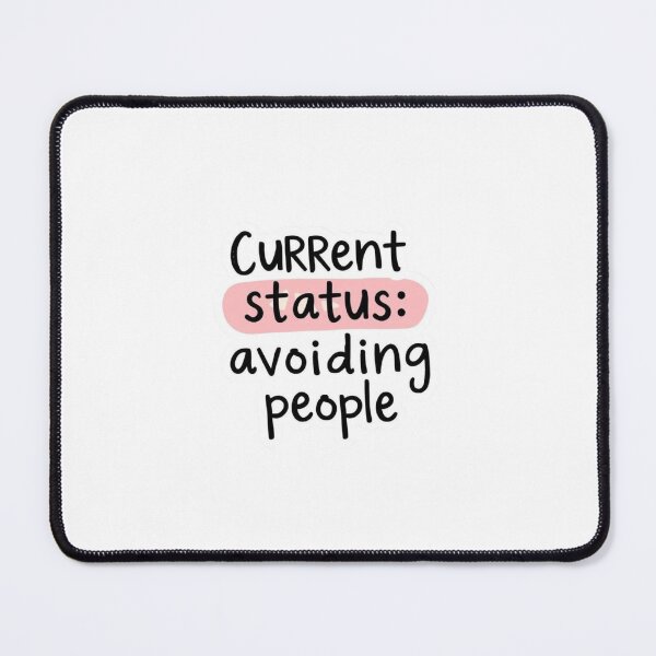 Item preview, Quirky Handwritten “Current Status: Avoiding People” Sticker in Pastel Colors designed and sold by PixelVibe782.