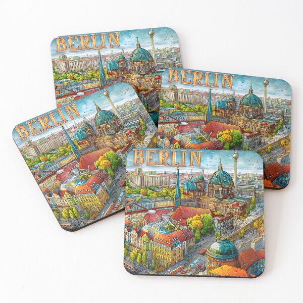 Item preview, Illustrated Map of Berlin's Iconic Cityscape designed and sold by Artessie.