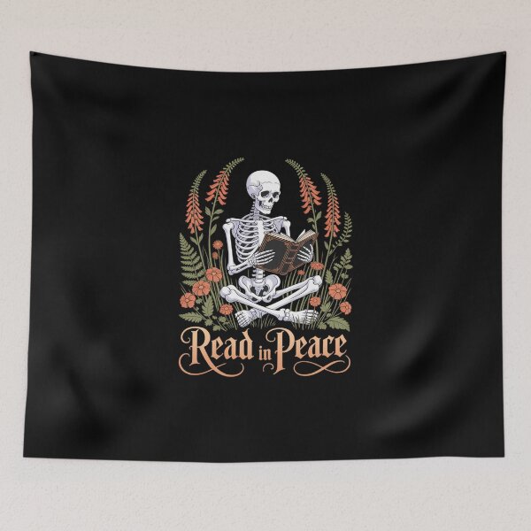 Item preview, Read In Peace Skeleton Reading Book Halloween Bookish designed and sold by DeadlockCrew.