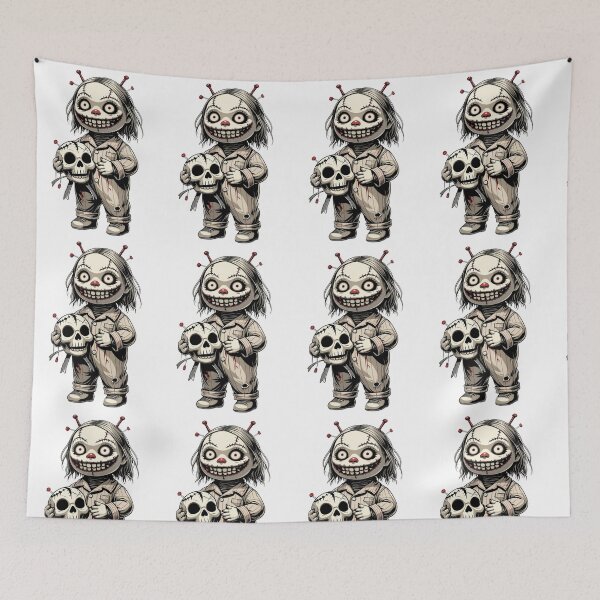 Item preview, Creepy doll with skull and pins designed and sold by StormArte.