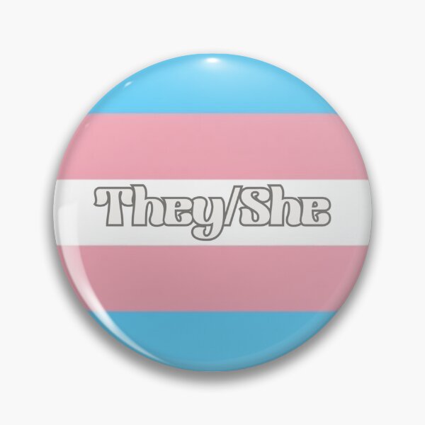 Item preview, They/She transgender pride pin designed and sold by Uniiverseciity.
