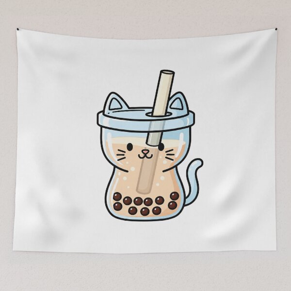 Item preview, Cute Kawaii Cat Bubble Tea designed and sold by istoriadesign.