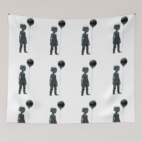 Item preview, Gloomy boy with dark Halloween balloon designed and sold by StormArte.