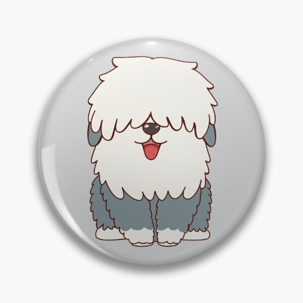 Artikelvorschau, Netter Hund Old English Sheepdog Welpe lächelnd entworfen und verkauft von thecooltable.