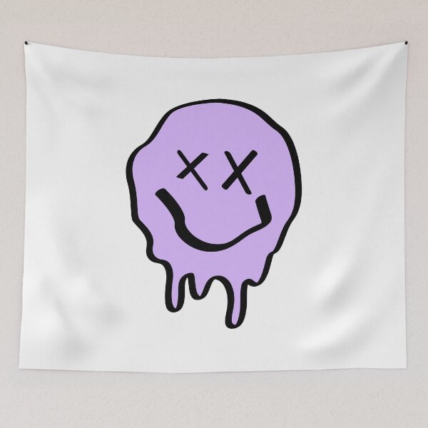 Item preview, Funny Purple Crossed Eyes Drippy Smiley Face Melting designed and sold by thecooltable.