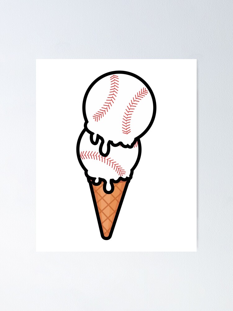 Baseball Ice Cream Double Scoop | Poster