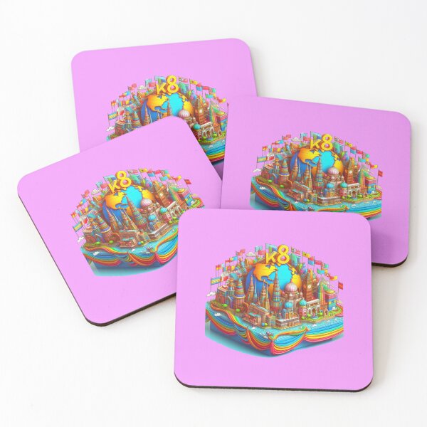 Item preview, 8K Earth Wonders | Colorful 3D Cute World Landmarks with Flags,  designed and sold by PaintMeWorld.