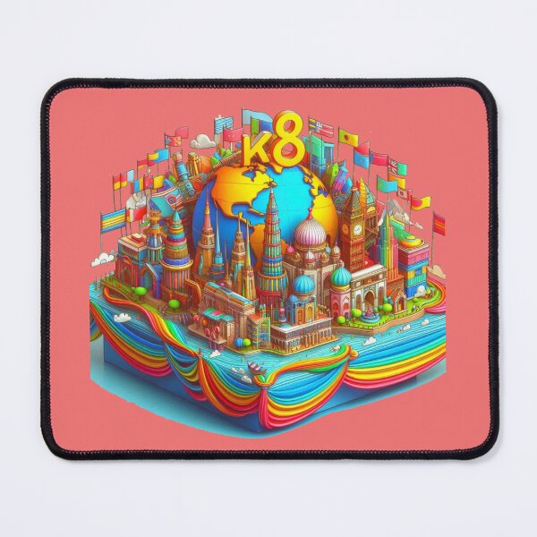 Item preview, 8K Earth Wonders | Colorful 3D Cute World Landmarks with Flags, designed and sold by PaintMeWorld.