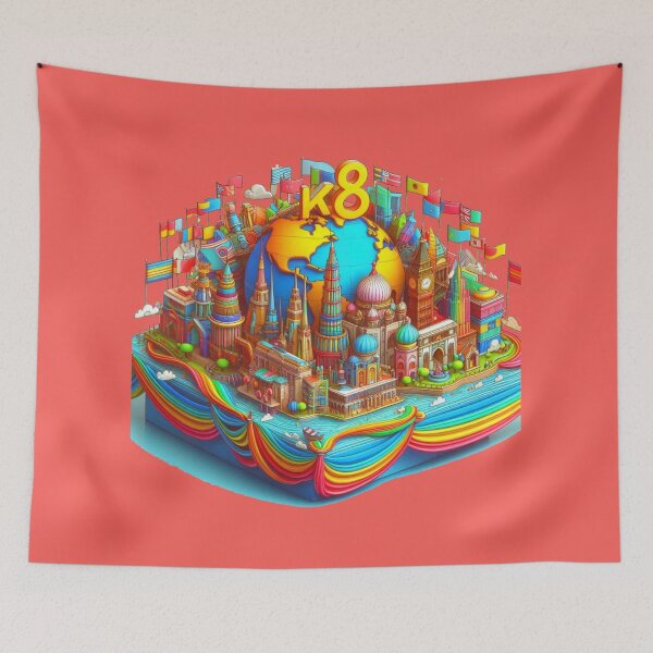 Item preview, 8K Earth Wonders | Colorful 3D Cute World Landmarks with Flags,  designed and sold by PaintMeWorld.