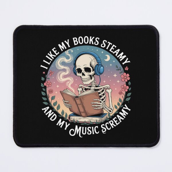 Item preview, I Like My Books Steamy and My Music Screamy Skeleton designed and sold by waazwee6.