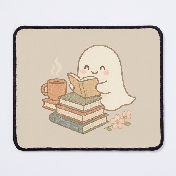 Item preview, Cozy Ghost Reader – Tea & Books designed and sold by Bratak.