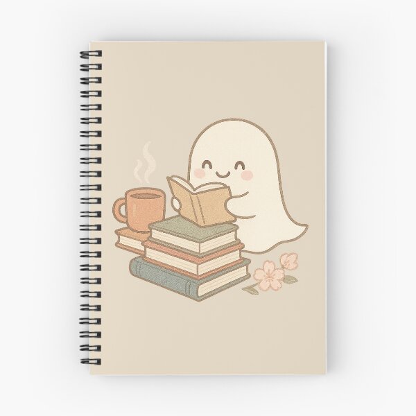 Item preview, Cozy Ghost Reader – Tea & Books designed and sold by Bratak.