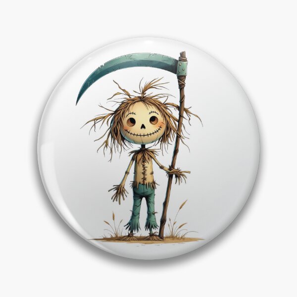 Item preview, Creepy-style children's scarecrow with a scythe designed and sold by StormArte.