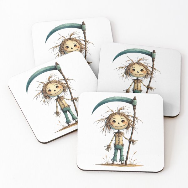 Item preview, Creepy-style children's scarecrow with a scythe designed and sold by StormArte.