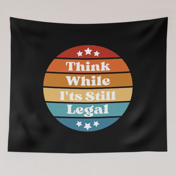 Item preview, Freedom of Thought Quote Think While It's Still Legal Retro Sunset designed and sold by thecooltable.