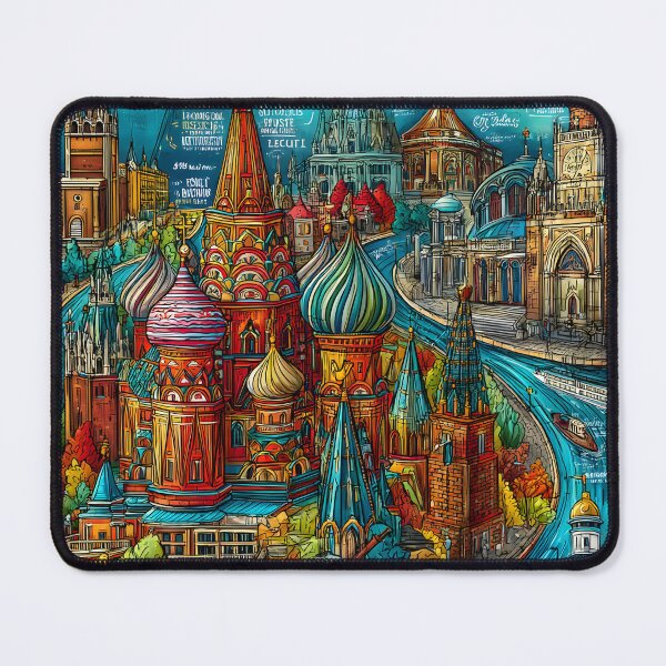 Item preview, Illustrated Map of Moscow's Iconic Landmarks designed and sold by Artessie.