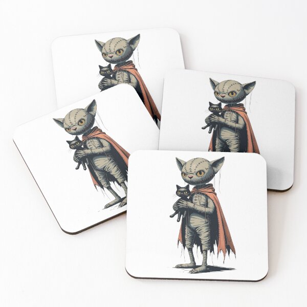 Item preview, Creepy puppet cat with cape and black feline designed and sold by StormArte.