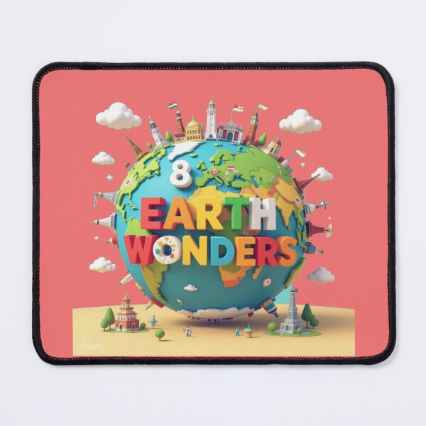 Item preview, 8K Earth Wonders | Colorful 3D Cute World Landmarks with Flags, designed and sold by PaintMeWorld.