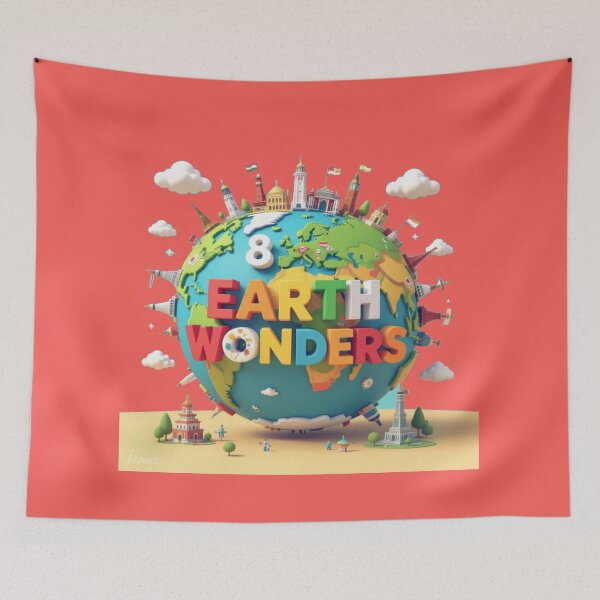 Item preview,  8K Earth Wonders | Colorful 3D Cute World Landmarks with Flags,  designed and sold by PaintMeWorld.