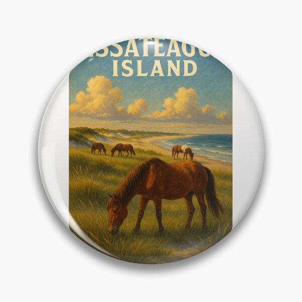 Item preview,  Wild Ponies Grazing on Assateague Island Shoreline designed and sold by Places On Earth.