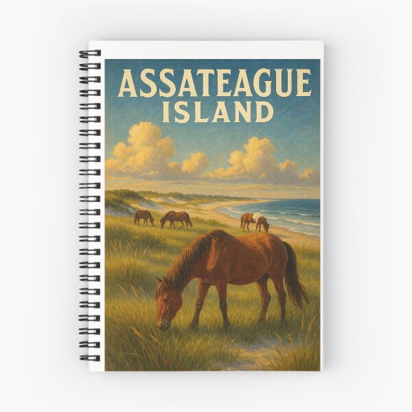 Item preview,  Wild Ponies Grazing on Assateague Island Shoreline designed and sold by Places On Earth.