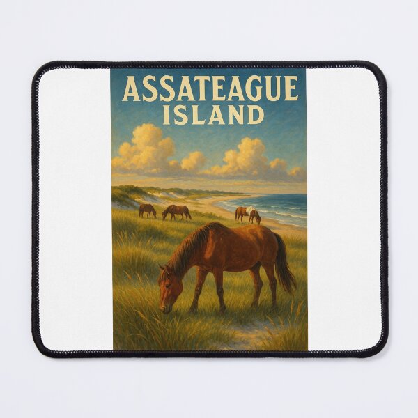 Item preview, Wild Ponies Grazing on Assateague Island Shoreline designed and sold by Places On Earth.