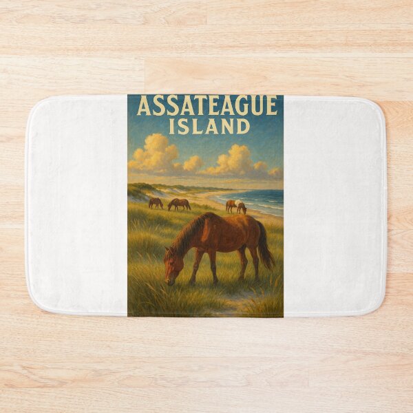 Item preview,  Wild Ponies Grazing on Assateague Island Shoreline designed and sold by Places On Earth.