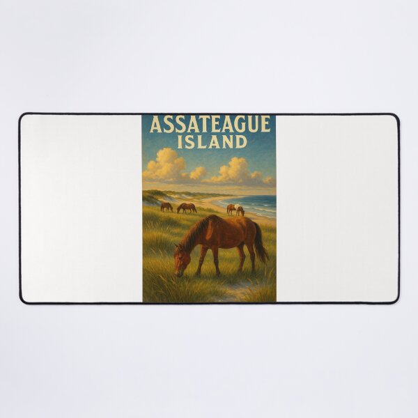 Item preview,  Wild Ponies Grazing on Assateague Island Shoreline designed and sold by Places On Earth.