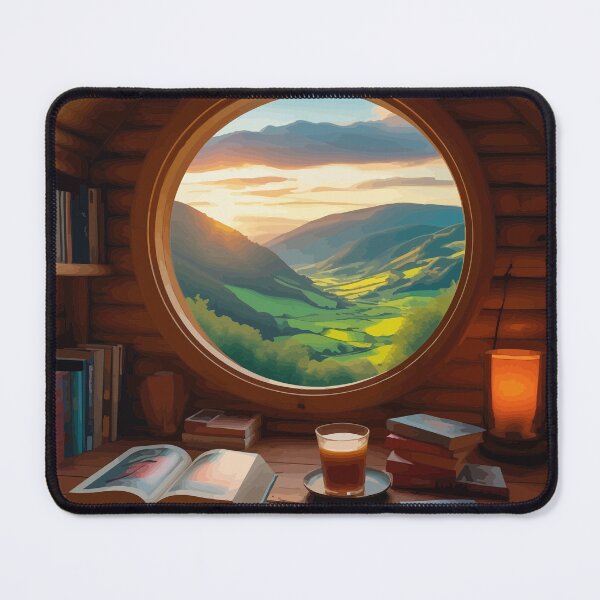 Item preview, Cozy Cabin Study with a Scenic Valley View designed and sold by mokiregtrea.