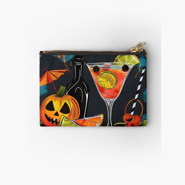 Item preview, Mixing Magic with Jack-o-Lantern Halloween Celebration- A Cocktail Garnished with Citrus Slices, Olives and Cherries designed and sold by OlfactoART Studio.