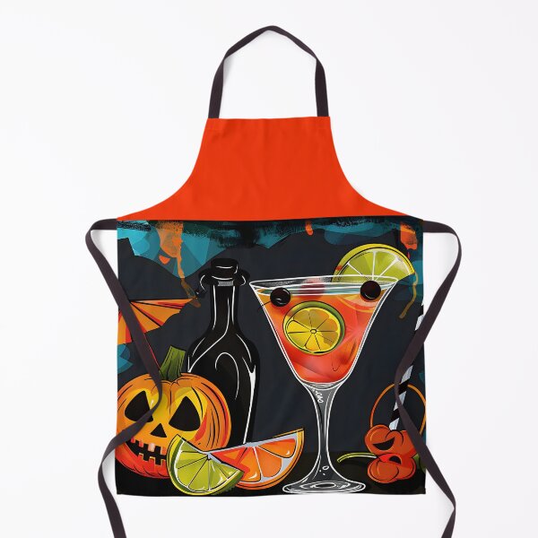 Item preview, Mixing Magic with Jack-o-Lantern Halloween Celebration- A Cocktail Garnished with Citrus Slices, Olives and Cherries designed and sold by OlfactoART Studio.