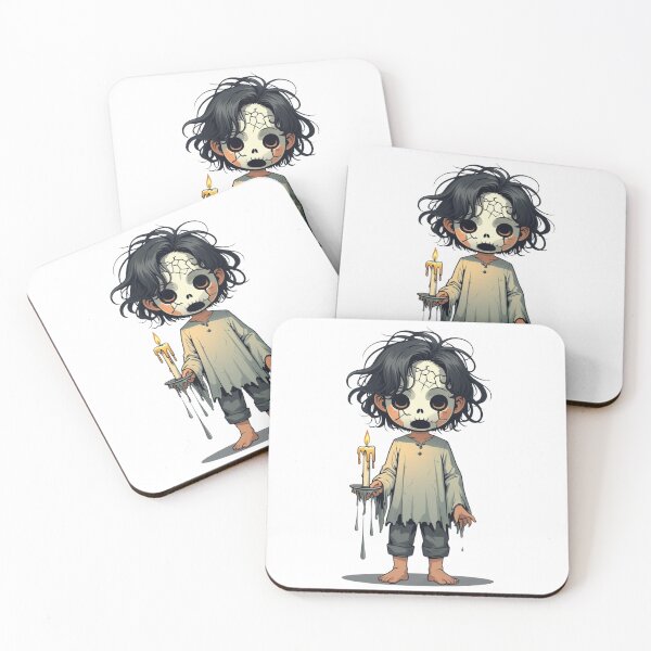 Item preview, Ghost boy with candle and cracked mask designed and sold by StormArte.