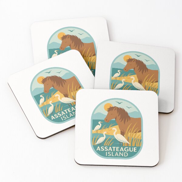 Item preview,  Wild Horse and Egrets, Assateague Island National Seashore designed and sold by Places On Earth.