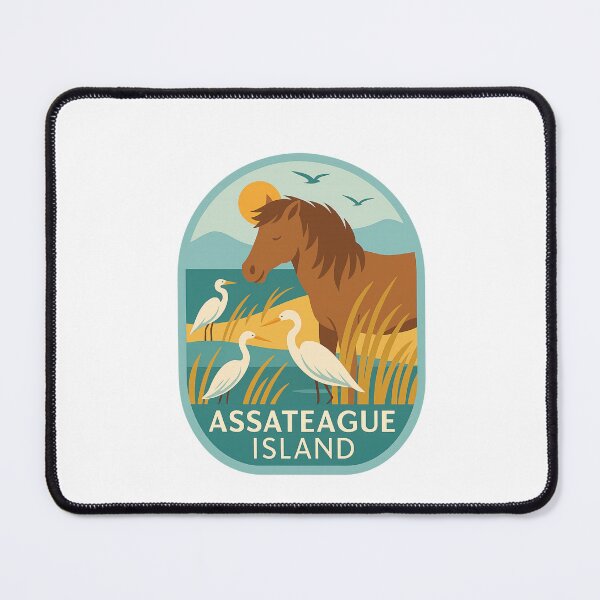 Item preview, Wild Horse and Egrets, Assateague Island National Seashore designed and sold by Places On Earth.