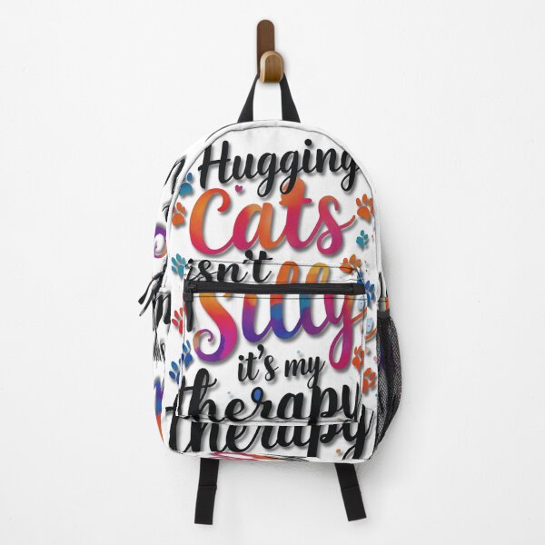 Item preview, Hugging Cats Isn’t Silly, It’s My Therapy – Cat Lover Comfort Quote designed and sold by SnarkyTextStudiO.