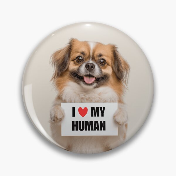 Item preview, Cute Tibetan Spaniel dog with Signboard I love my Human  designed and sold by LazyOwlStore.