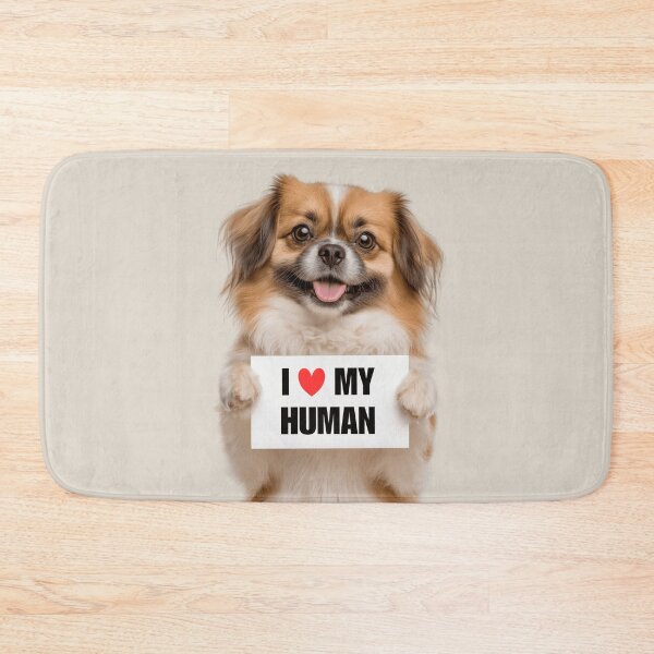 Item preview, Cute Tibetan Spaniel dog with Signboard I love my Human  designed and sold by LazyOwlStore.