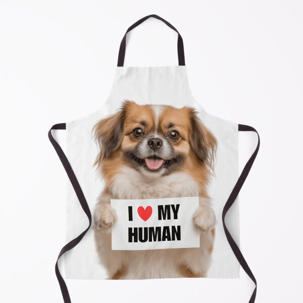 Item preview, Cute Tibetan Spaniel dog with Signboard I love my Human  designed and sold by LazyOwlStore.