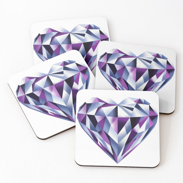 Item preview, Shining Geometric Diamond Heart – Modern Abstract Love Art designed and sold by InFrameVision.