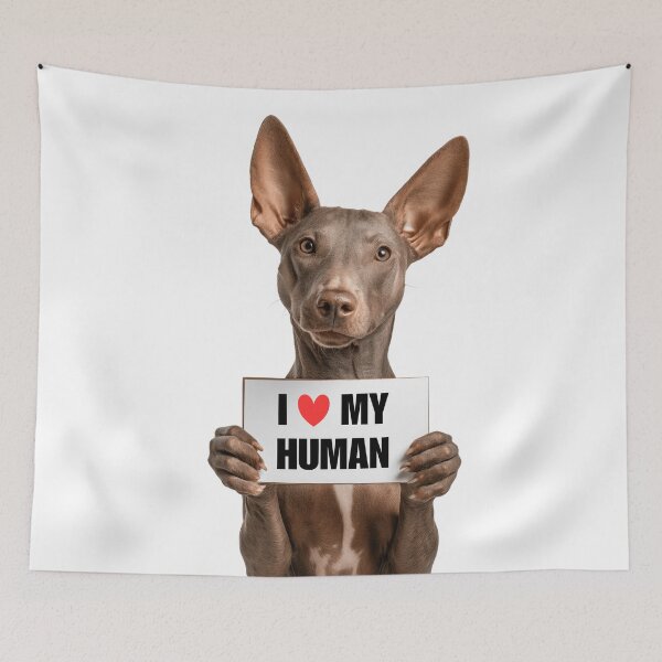 Item preview, Cute Xoloitzcuintli dog with Signboard I love my Human  designed and sold by LazyOwlStore.