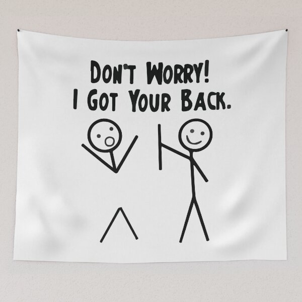 Item preview, I Got Your Back Funny Stick Figure Joke designed and sold by BrownHorse90s.